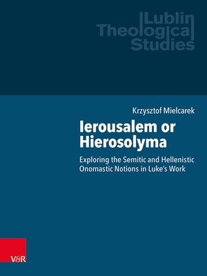 cover image of Ierousalem or Hierosolyma